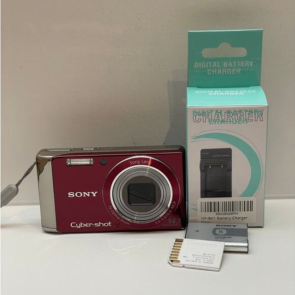 SEE DESCRIPTION - Sony CyberShot DSC-W370 Red Digital Camera - Tested Works - Picture 1 of 5